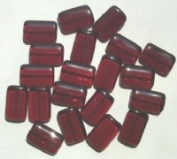 20 18mm Garnet Chiclet Glass Beads